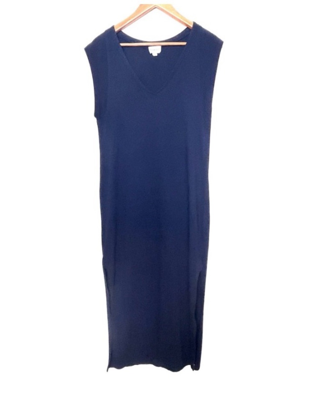 Felicite Cotton Sleeveless Dress with Side Slits Women’s Sz 3 (Medium) Blue